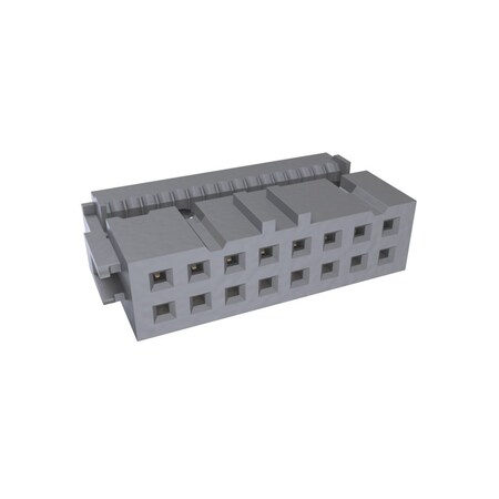Fci Board Connector, 16 Contact(S), 2 Row(S), Female, 0.1 Inch Pitch, Idc Terminal, Locking, Gray 71600-016LF